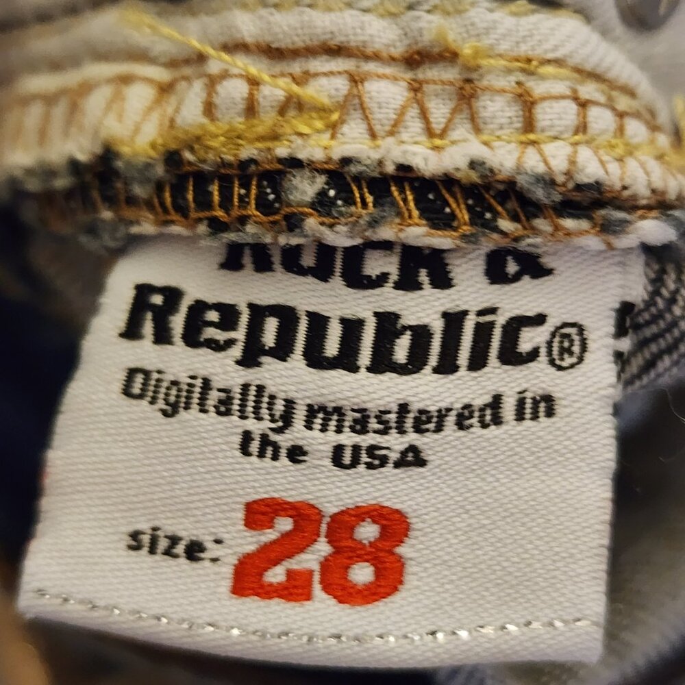 Rock & Republic Bootcut Jeans 28 Embroidered Pockets - Picture 9 of 13